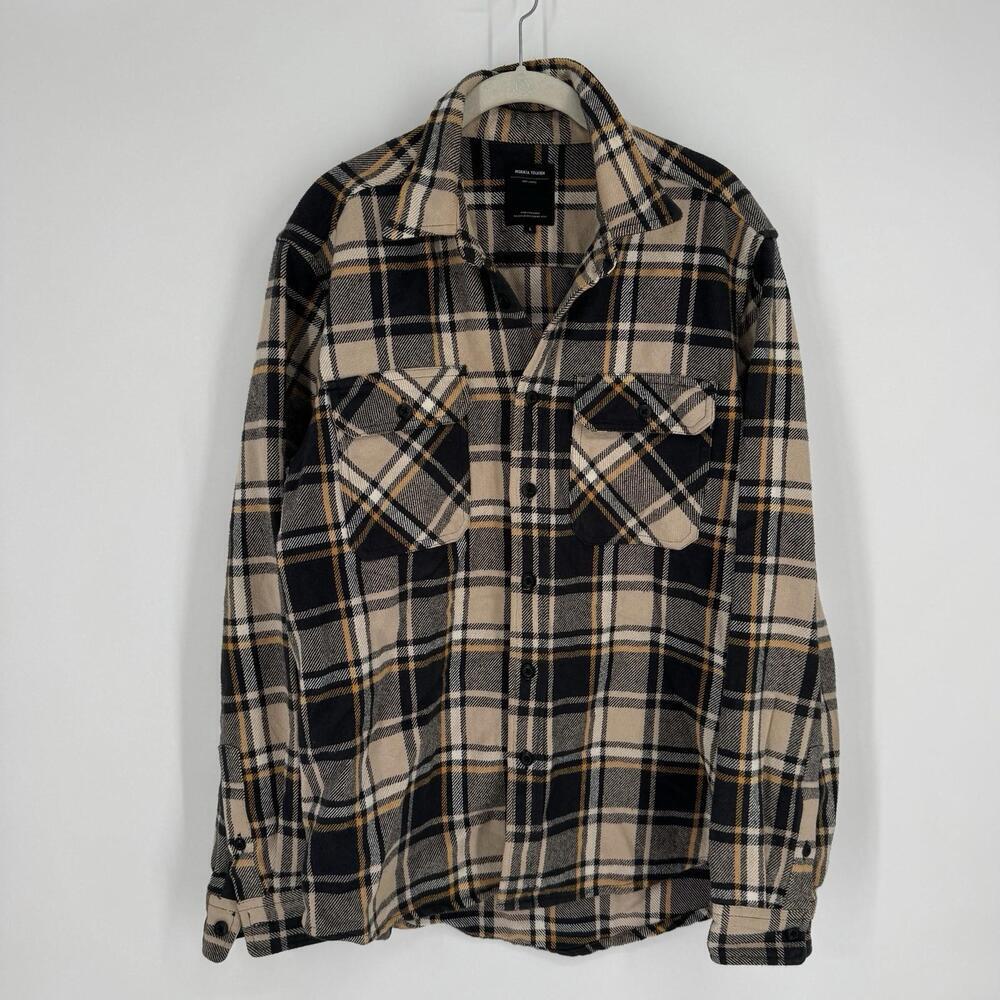 Morata Tolkien shirt mens large L cotton plaid flannel check fall warm thick
